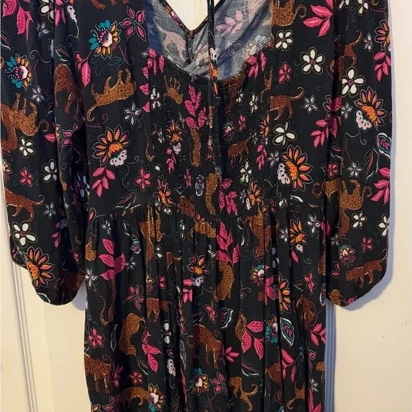 Torrid Black Floral Long Sleeve Dress - Picture 2 of 6